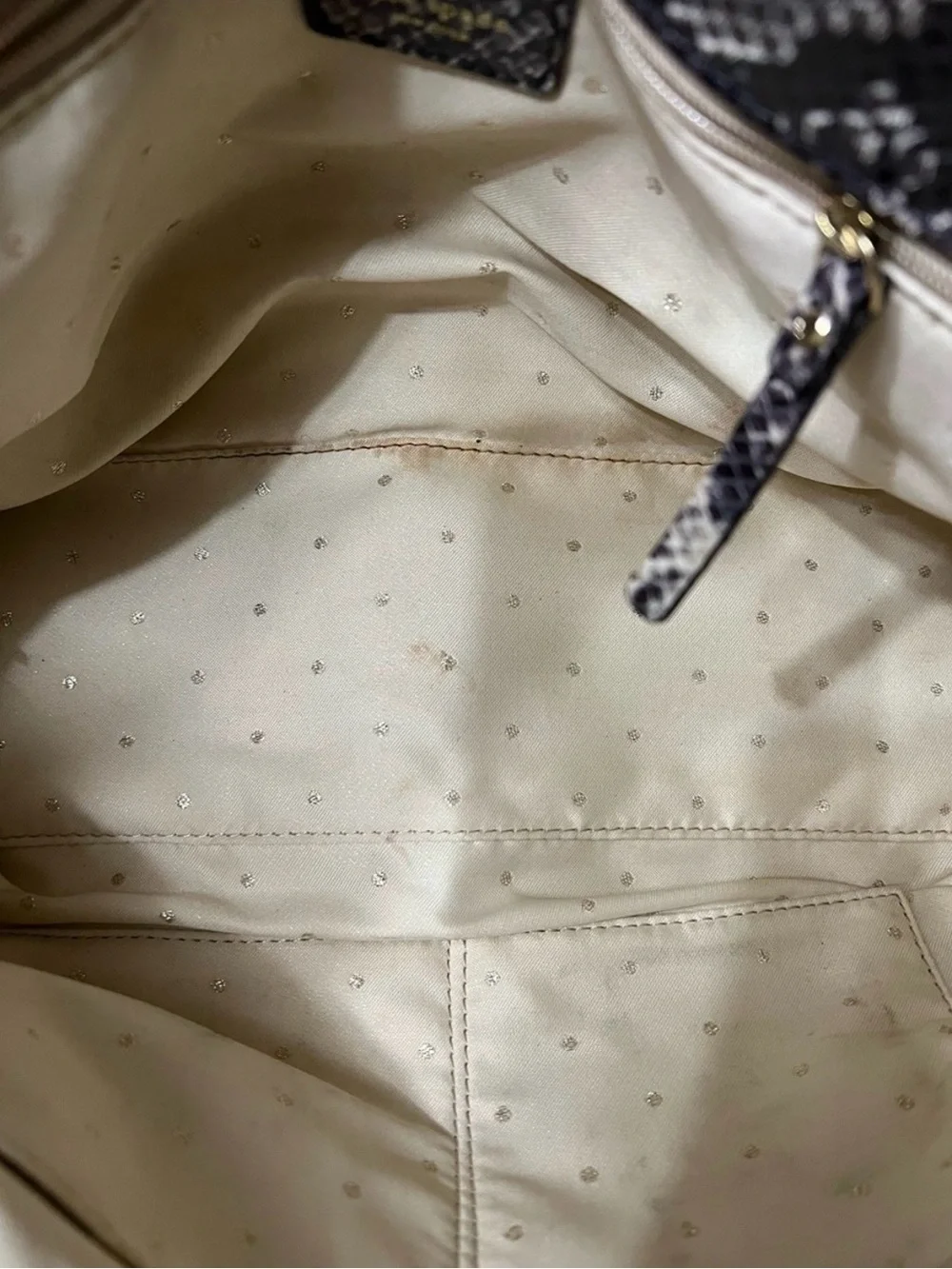 kate spade Neutral Snake-Print Chain Shoulder Bag